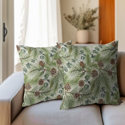 Winter Floral Pillow Covers 20x20 Inch 2Pcs