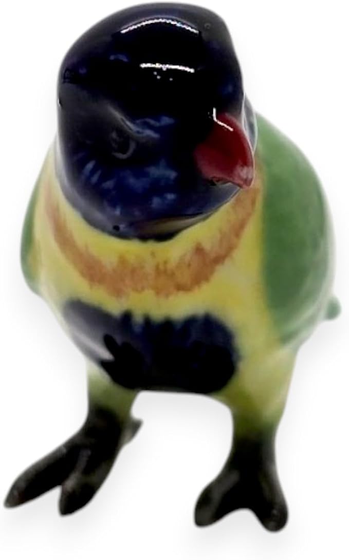 WitnyStore Tiny 2½" Long Rainbow Lorikeet Parrot Bird Figurine - Miniature Hand Made Painted Ceramic Birds Aves Colorful Porcelain Feathered Animals Decorative Figure Collectible Figurines Décor Gifts