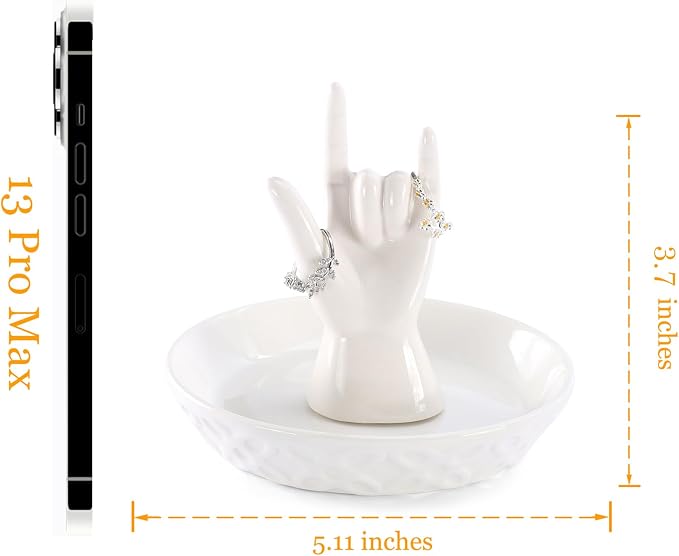 HOME SMILE I Love You Hand Ring Holder-Christmas Valentines Gifts for Her,Girlfriend,Women-Mother's Day Gifts for Mom,Nana-Romantic I Love You Gifts