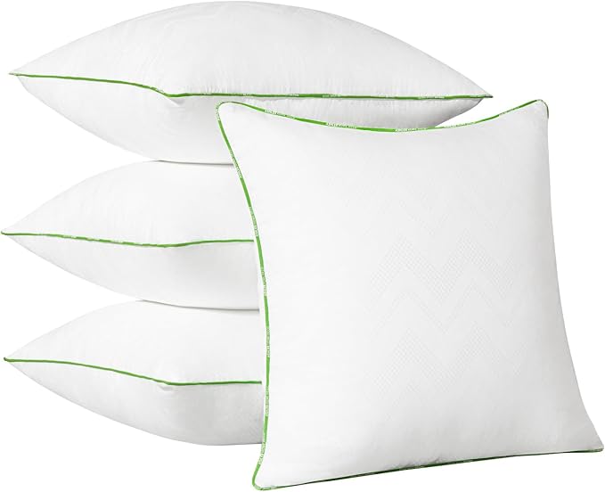Ashler 16x16 Pillows Insert (Set of 4) - Throw Pillow Inserts with 100% Cotton Cover - 16 Inch Square Interior Sofa Stuffer Pillow Inserts -Decorative White Couch Pillow