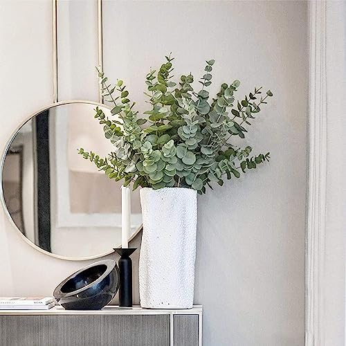 60pcs Eucalyptus Stems Artificial Eucalyptus Leaves Fake Greenery Branches Stems Faux Eucalyptuses Wedding Bouquet (60, Green)