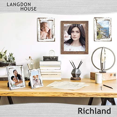 Langdon House 8x10 Picture Frames (Rustic Brown, 6 Pack) Traditional Wood-Like Photo Frames for Any Décor Style, Richland Collection
