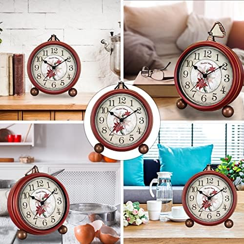 Maxspace Classic Vintage Clock - Elegant and Decorative Analog Clock,Silent Non-Ticking Clocks with Distressed Metal Frame for Office, Living Room or Bedroom