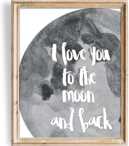 I Love You to the Moon and Back Art Print - Unframed - 11x14 | Inspirational and Romantic Wall Decor | Add a Touch of Warmth and Affection to Your Home | Wall Decor for Living Rooms