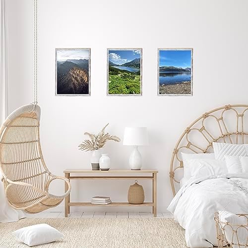 JCJMY 10x14 Picture Frame Set of 6 for 30 x 40cm Diamond Art Painting, Wall Mounting Horizontally or Vertically, 10 x 14 Wall Poster Photo Frame with Shatter Resistant Plexiglass,6 Pack, Rustic White