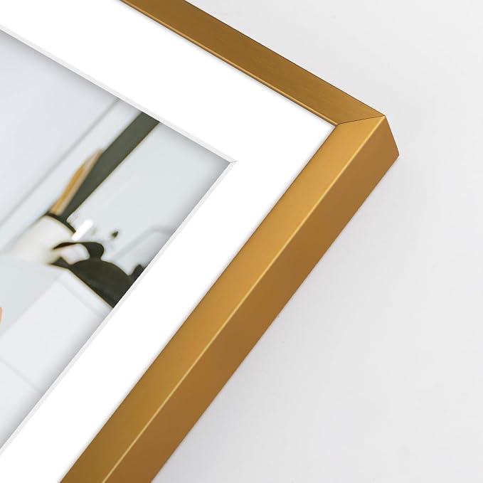 Frametory 2 Pack 14x18 Aluminum Frame with Mat for 11x14 Photo, Bronze