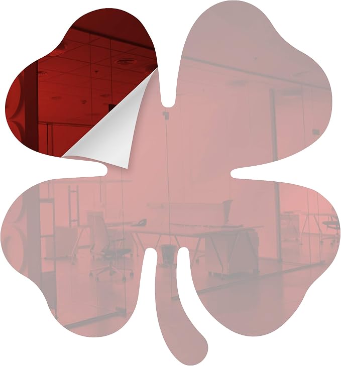 Acrylic Mirror 5" Wide Shamrock Light Red .118" Thick No Adhesive Reflective Pieces Perfect for DIY Arts and Crafts School Projects Home or Office Decor Special Events by Marketing Holders