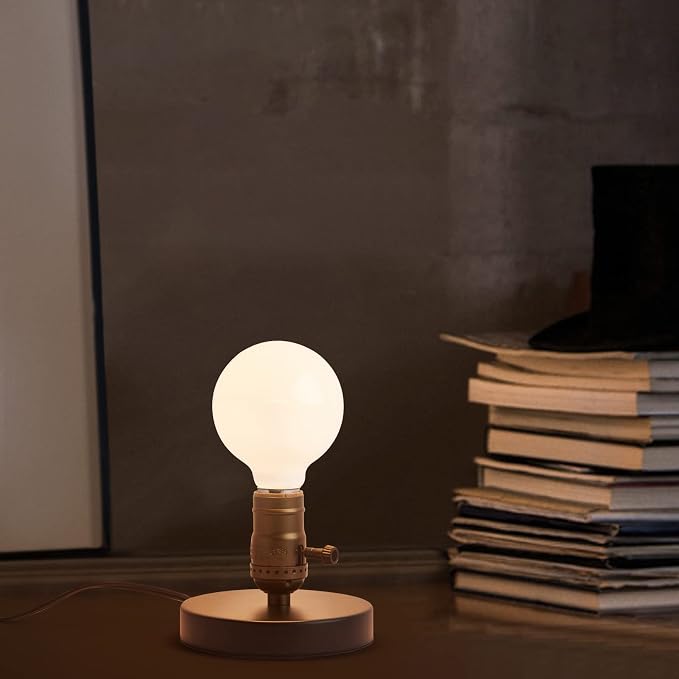 Vintage Table Lamp, Industrial Desk Lamp Small Retro Bedside Lamp with ON/Off Switch E26 Lamp Holder for Home Lighting Decor, Cafe Bar, Studio Antique Decor(Without Bulb)