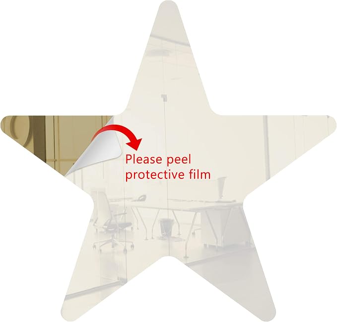 Acrylic Mirror 7" Bronze Star Flat DIY Smooth Edge Blank Plexiglass Tiles .118 3MM Thick Rounded Corners Decor for Holidays Boutiques Photo Studios Recreational Areas Salons Spas by Marketing Holders