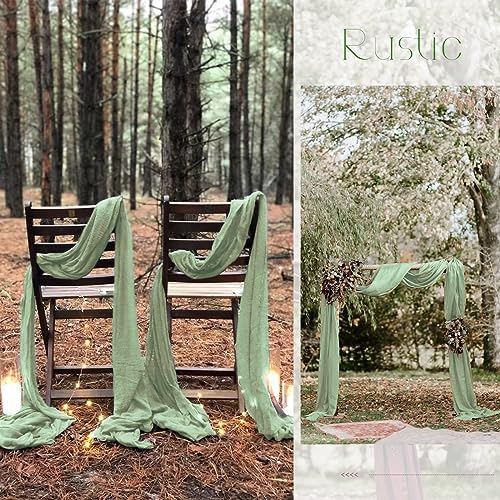 10 Pack Sage Green Table Runner 10Ft Cheesecloth Table Runner Boho Gauze Cheese Cloth Table Runners Romantic Long Sheer Fabric Table Runners for Wedding Party Bridal Shower