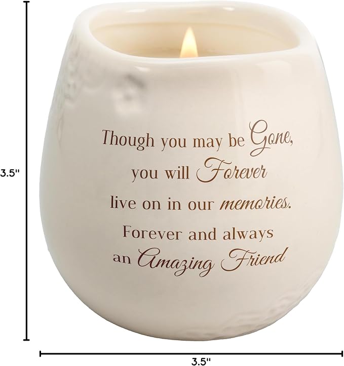 Pavilion Gift Company - Amazing Friend 8 oz Bereavement Candle, Memorial Gifts for Loss of Mother Father Friend Loved One, Remembrance, Condolences, Sympathy, 1 Count, Cream