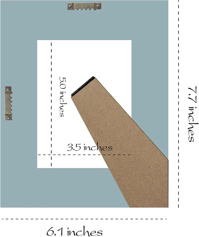 EXQUIDECA Chic Vintage 3.5x5 Inches Wooden Picture Frame Pack of 3 Farmhouse Aqua Grey White - Rustic Thick Wood High Definition Glass Photo Frame Outside 6.1x7.7 Inches