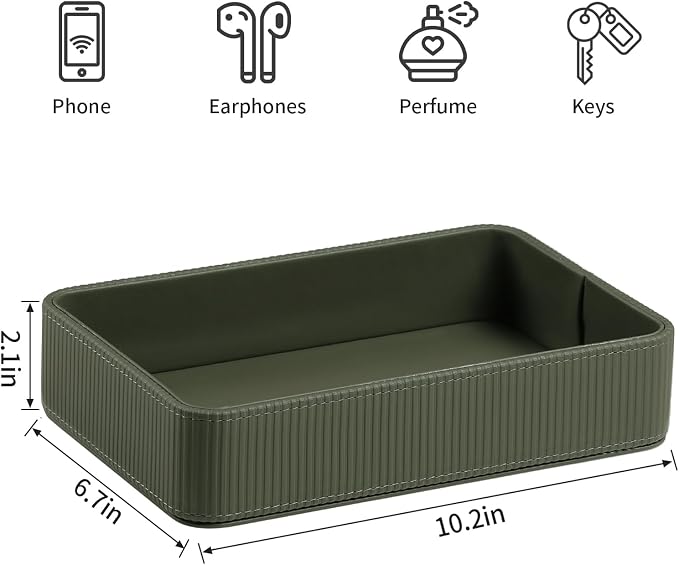 Valet Tray Organizer Bedside Nightstand Organizer Desk CatchallTray