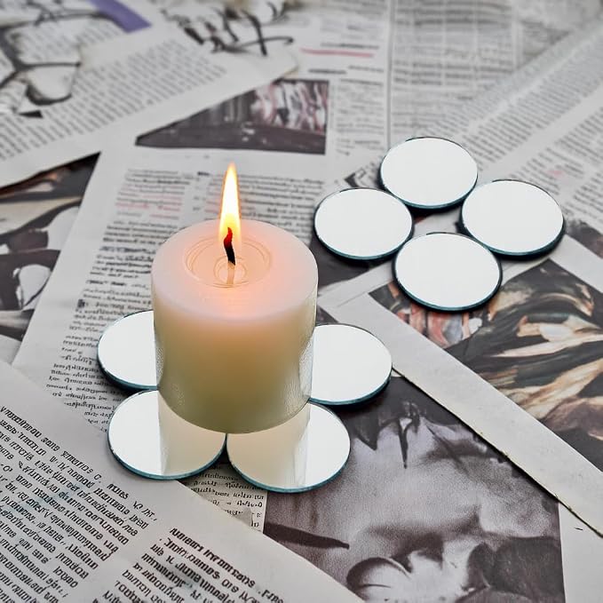 1 Inch, Pack of 10 Small Mirrors for Crafts, Round Mirror for Tables at Wedding, Mirror Tiles for Crafts and DIY Projects