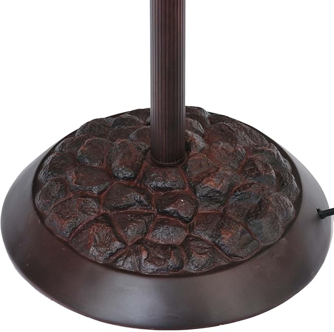 Bieye L10959 Raven Sitting on Bare Tree Branch in Full Moon Night Tiffany Style Stained Glass Torchiere Floor Lamp for Halloween Decor (Dark Blue)