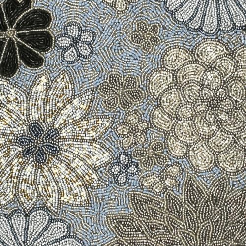 Beaded Table Runner 13 x 36 Inch - Handmade Floral Glass Bead Decorative Runner for Dining Table, Coffee Table, Farmhouse, Wedding, Seasonal & Everyday Centerpiece Decor, Multi Color