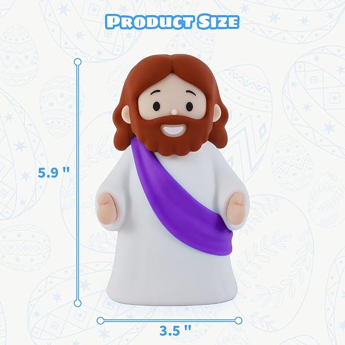 Jesus Night Light Rechargeable Bedside Night Light Dimmable Silicone LED Light Ideal for Religious Gatherings, Gifts for Sunday School, Baptism Presents, Easter Egg Decorations (Purple)