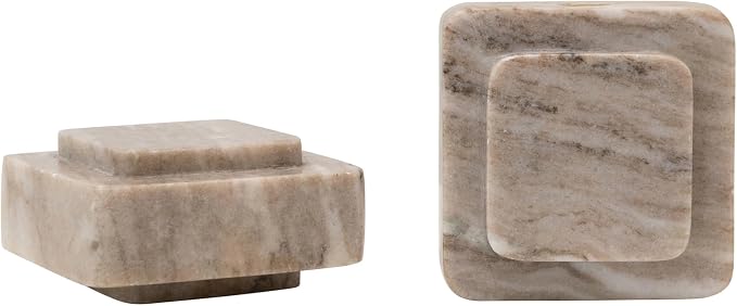 Bloomingville Heavy Duty Marble Bookends, Beige, Set of 2