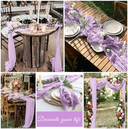 20 Pack Cheesecloth Table Runner 17 x 108 Inch, Lavender
