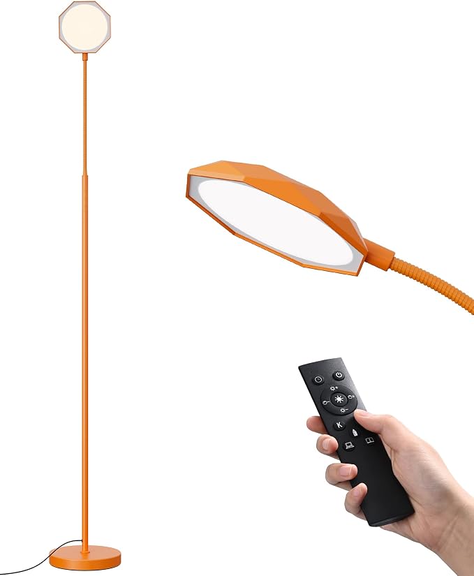EDISHINE Modern LED Floor Lamp 1300LM Floor Lamps for Living Room Brown