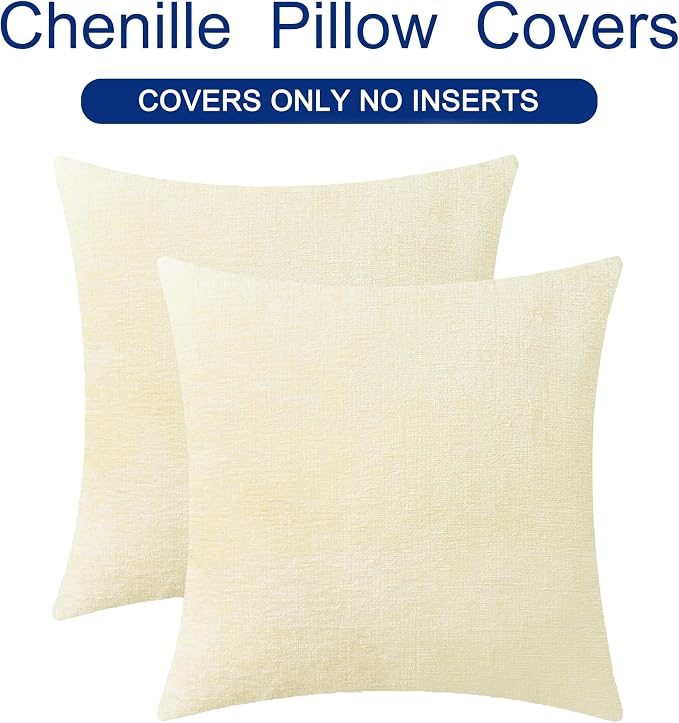 CaliTime Decorative Couch Throw Pillow Covers 22 X 22 Inches Beige