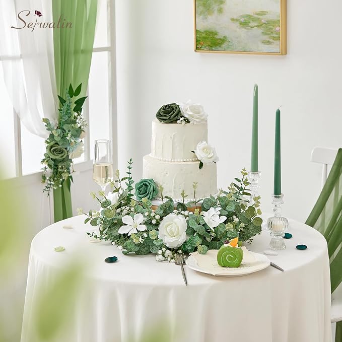 Serwalin 25PCS Mixed Eucalyptus Stems with Baby's Breath Greenery | Faux Greenery Stems & Babys Breath Artificial Flowers Bulk for DIY Bouquets,Wedding Centerpieces,Floral Arrangements Decor