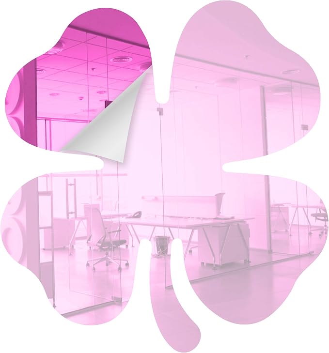 Marketing Holders Acrylic Mirror 10" Wide Shamrock Pink .118" Thick No Adhesive Reflective Pieces Perfect for DIY Arts and Crafts School Projects Home or Office Decor Special Events