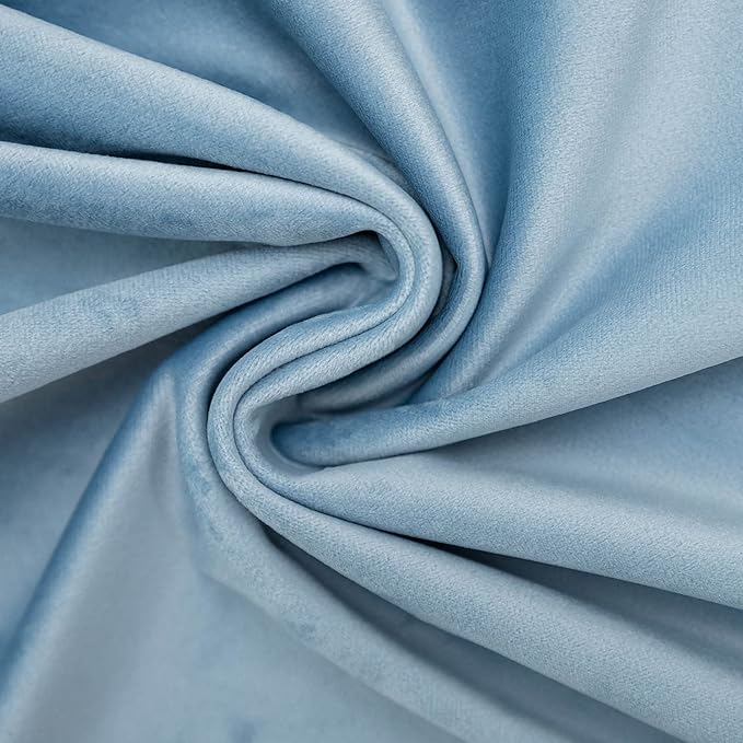 Light Blue Euro Decorative Velvet Throw Pillow Covers 26x26 inch Set of 2 with Zipper Luxury Soft Solid Square Cushion Covers Case for Sofa Couch Bed Living Room