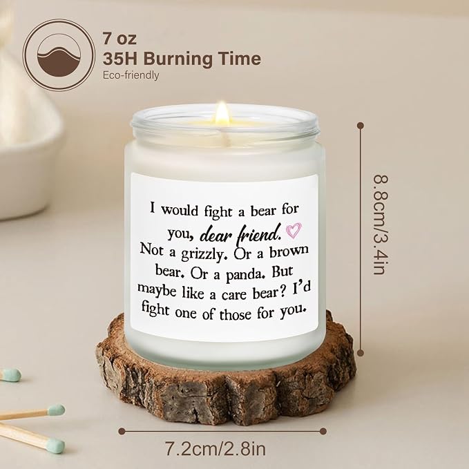 Friend Gifts for Women, Friend Birthday, Friendship Gifts for Women Soul Sister Bestie, Handmade Lavender Natural Soy Wax Candle (7oz)