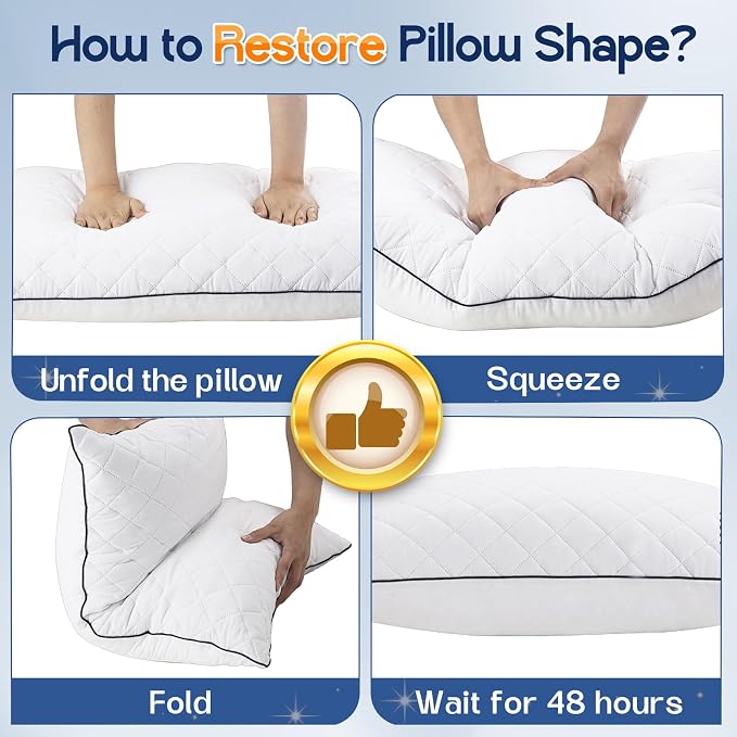 1 MIDDLE ONE Throw Pillows (Pack of 2, White), 16 x 16 Inches Decorative Pillow Insert for Couch, Sofa and Bed, Memory Foam Indoor Square Pillow Forms Stuffer (16x16 Inch)