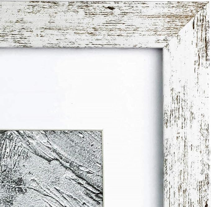 kennethan 11x14 Picture Frame Rotten White 2 Pcs in 1 set Wooden Frame can Display 8x10 Picture with Mat or 11x14 Without Mat on the Wall display for home decoration,holiday gift