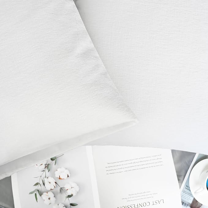 CaliTime Decorative Standard Throw Pillow Covers 26 X 20 Inches True White