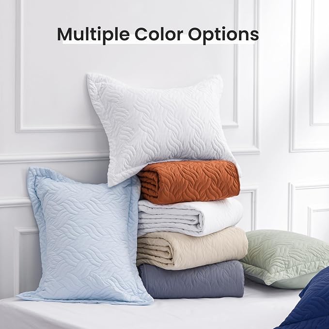 Love's cabin King Size Quilt Bedding Set Umber Bedspreads - Bed Summer Lightweight Bedspread Comforter - Wave Pattern Bedding Coverlet for All Season - 3 Pieces (1 Quilt, 2 Pillow Shams)