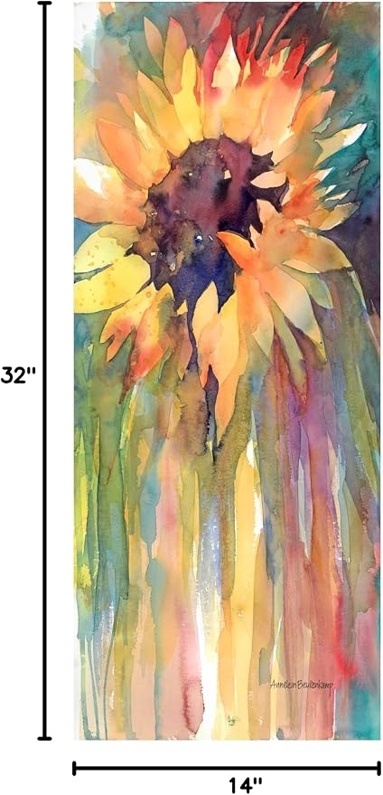 Wrapped Canvas Wall Art - Annelein Beukenkamp 'Rays Of Sun' Wall Art for Living Room, Bedroom, or Office Décor - 14x32