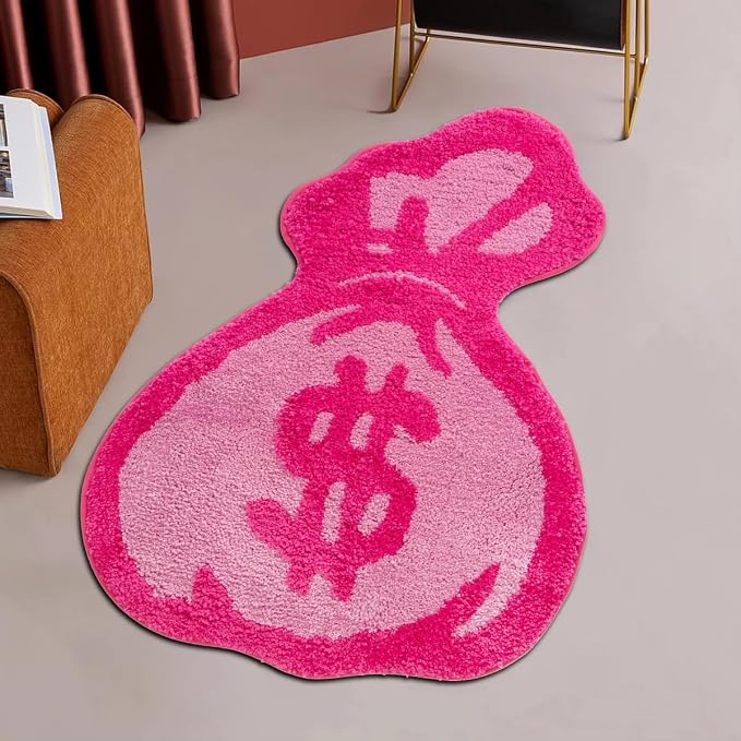 LAKEA Purse Rugs Tufted Material Cartoon Carpet Anime Home Soft Fur Rugs Bedroom Living Room Doormat Decor Floor Mat (31.5X23.6inch) (Rounded, 31.5X23.6 inch)