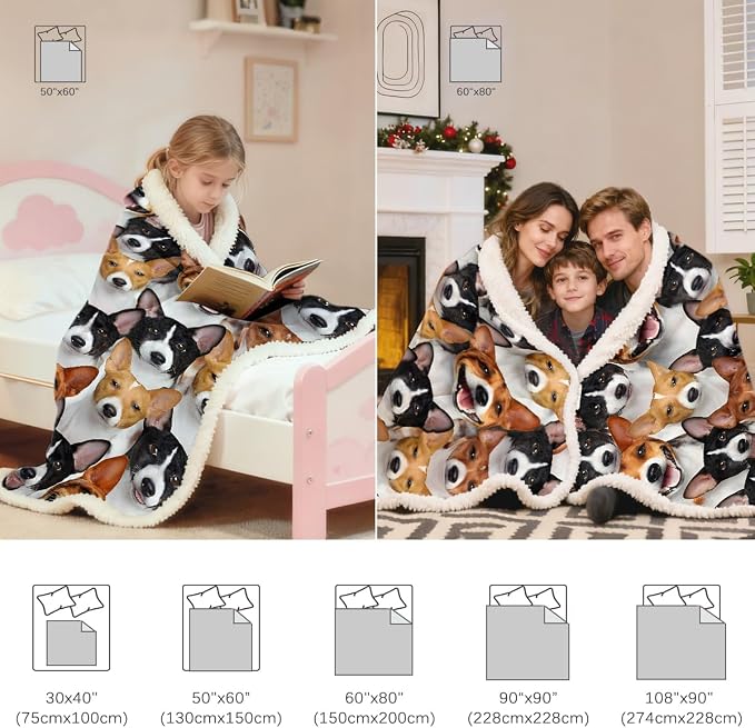 BlessLiving Fuzzy Dogs Blanket Adults Cute Blanket for | Sherpa; Reversible; Kids; BlessLiving Fuzzy Dogs Blanket Adults Cute; for; Puppy; Fleece; Animal; Pattern; Throw; Basenji