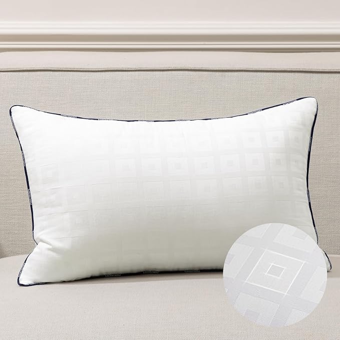 Phantoscope 12x20 Pillow Inserts, Decorative Throw Pillow Inserts with 100% Cotton Jacquard Cover, Virgin Fiber Pillow Sham Stuffer, Lumbar Square Couch Cushion Pillows, Pack of 1, 12x20 Inch