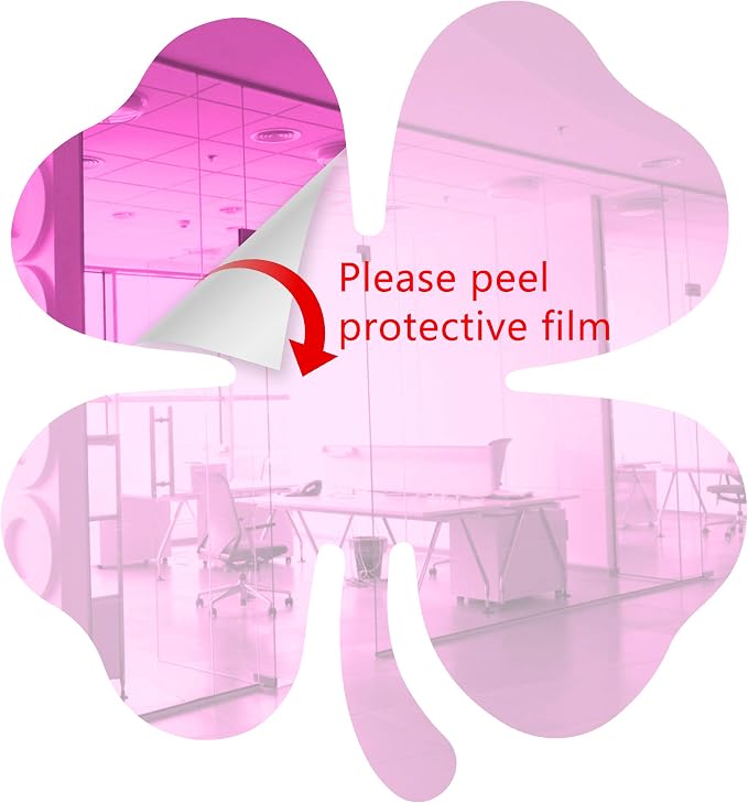 Marketing Holders Acrylic Mirror 7" Wide Shamrock Pink .118" Thick No Adhesive Reflective Pieces Perfect for DIY Arts and Crafts School Projects Home or Office Decor Special Events