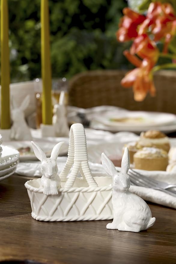 Lenox Wicker Creek Bunny Porcelain Easter Salt and Pepper Shaker Set
