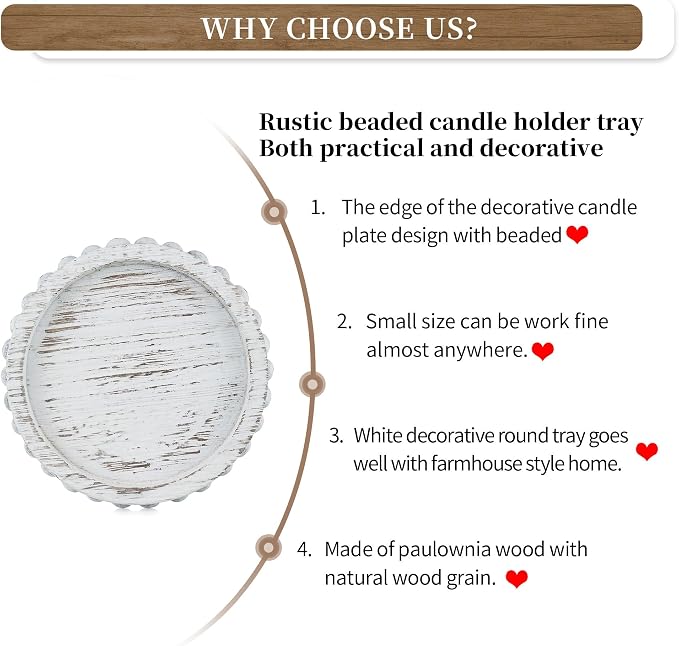 Hanobe Wooden Candle Holder for Pillar Candles Set of 3 Candlestick Holders
