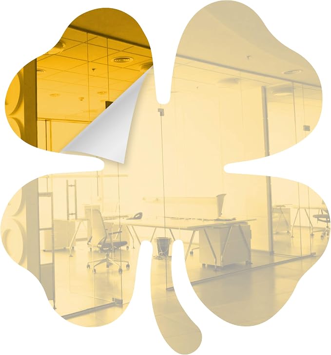 Acrylic Mirror 10" Wide Shamrock Yellow .118" Thick No Adhesive Reflective Pieces Perfect for DIY Arts and Crafts School Projects Home or Office Decor Special Events by Marketing Holders
