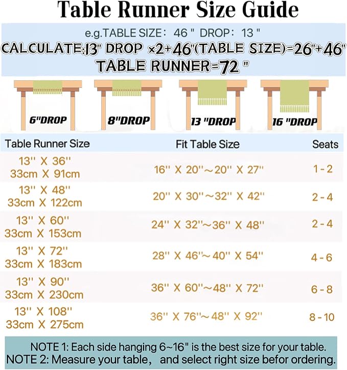 Cotton Linen Table Runner, 13x48 Inch, Off White with Hand Tassels | Linen Style Rustic Farmhouse Table Runners 48 Inches Long for Home Dresser Kitchen Dining Table Decor, Machine Wash