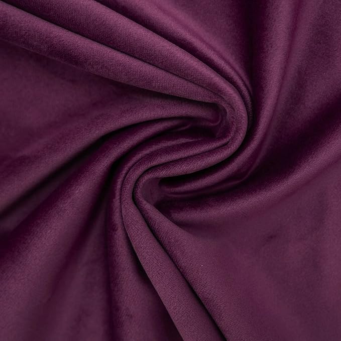 Eggplant Purple Decorative Velvet Throw Pillow Covers 22x22 inch Set of 2 with Zipper Luxury Soft Solid Square Cushion Covers Case for Sofa Couch Bed Living Room