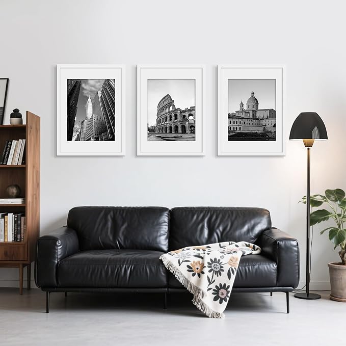 Picrit 11x15 Picture Frame Set of 12, Modern Gallery Wall Frames, White