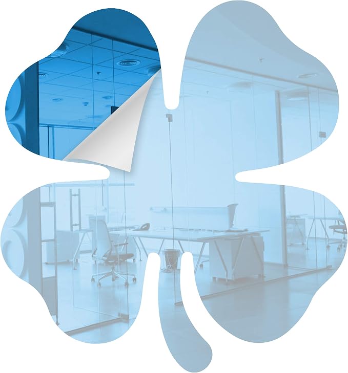 Acrylic Mirror 9" Wide Shamrock Medium Blue .118" Thick No Adhesive Reflective Pieces Perfect for DIY Arts and Crafts School Projects Home or Office Decor Special Events by Marketing Holders