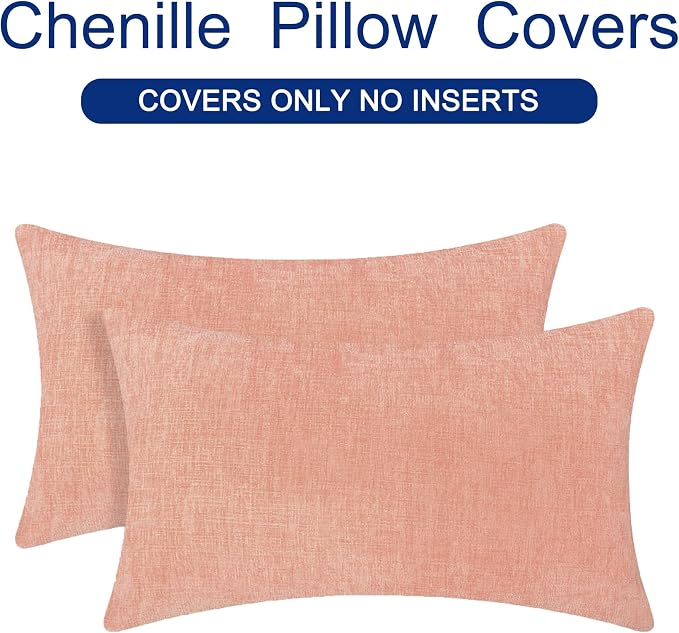 CaliTime Decorative Couch Throw Pillow Covers 20 X 12 Inches Dusty Pink