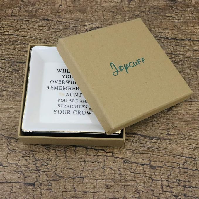 JoycuFF Inspirational Gift for Sister - Sister Gifts for Birthday, Christmas, Mother's Day - Trinket Dish Decorative Ring Dish Jewelry Tray Home Decor