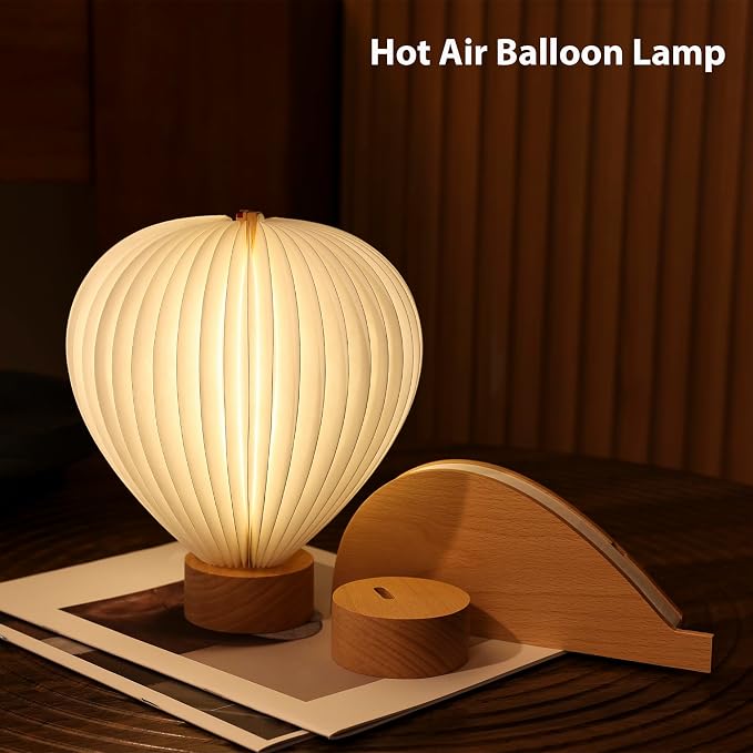 Hot Air Balloon Warm Night Light,Dimmable Touch Lamp for Bedroom,Portable Table Bedside Lamp,hot air balloon lantern decor,1200 mAh battery,Portable Camping Lamp for Outdoor,Bedroom,Party Decor