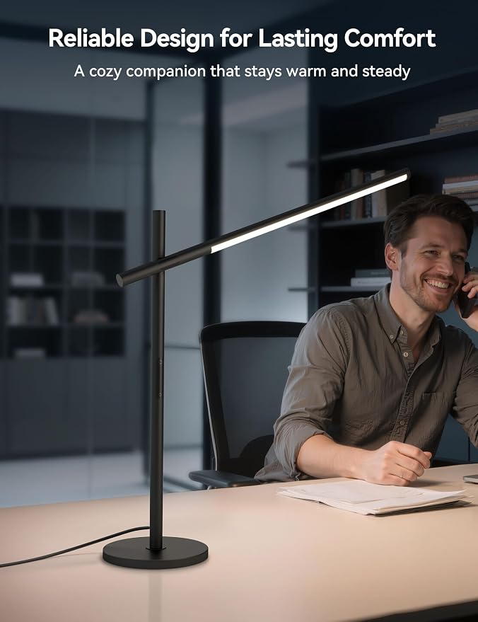 Tubicen Adjustable Desk Lamp 360° Swing Arm Eye-Caring Desk Light Rotatable