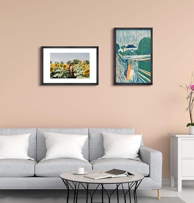 Frametory 6 Pack 16x24 Black Picture Frame with Real Glass Mat for 12x18